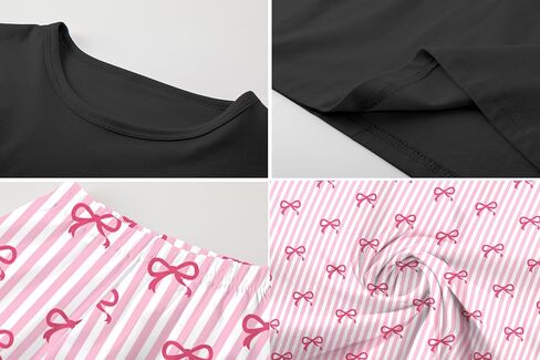 Umeyda Girls Pajamas 2PCS Short Sleeve Top & Pants 100% Cotton Pjs Sets Loungewear for Kids Age 5-14 Years in Saudi Arabia