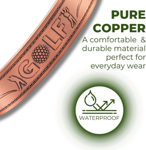 Willis Judd Mens Copper Bangle Golf Bracelet in Kuwait