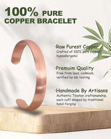 MagEnergy Copper Bracelet for Men Women, Tibetan 100% Pure Copper Bracelet, Real Raw Handmade Cuff Bangle, Pulsera de Cobre in Saudi Arabia