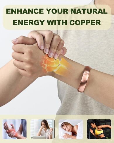 MagEnergy Copper Bracelet for Men Women, Tibetan 100% Pure Copper Bracelet, Real Raw Handmade Cuff Bangle, Pulsera de Cobre in Saudi Arabia