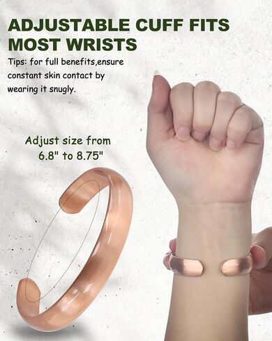 MagEnergy Copper Bracelet for Men Women, Tibetan 100% Pure Copper Bracelet, Real Raw Handmade Cuff Bangle, Pulsera de Cobre in Saudi Arabia