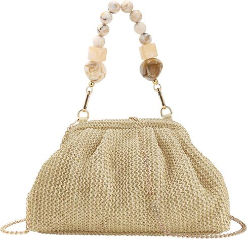Women's Straw Crossbody Bag Summer Beach, Woven Clutch Purse with Detachable Strap for Vacation in Saudi Arabia