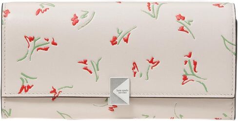 kate spade new york Deco Colorblocked Pebbled Leather Large Flap Wallet in Kuwait