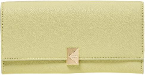 kate spade new york Deco Colorblocked Pebbled Leather Large Flap Wallet in Kuwait