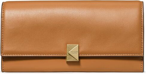 kate spade new york Deco Colorblocked Pebbled Leather Large Flap Wallet in Kuwait