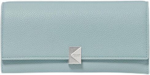 kate spade new york Deco Colorblocked Pebbled Leather Large Flap Wallet in Kuwait