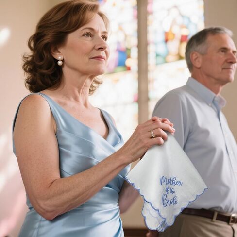Lamyba Mother of the Bride/Groom/Law Gifts Wedding Handkerchief Something Blue in Saudi Arabia