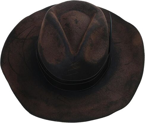 Fedoras Hat for Male Women Party Wool with Belt Roleplay Costume Cowboy HippiesHat Stage Outdoor Activity for Male in Saudi Arabia