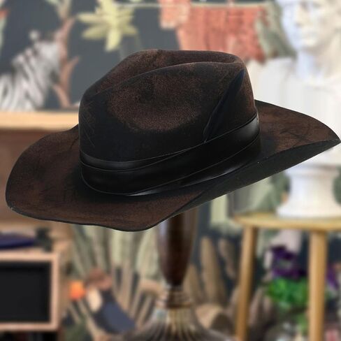 Fedoras Hat for Male Women Party Wool with Belt Roleplay Costume Cowboy HippiesHat Stage Outdoor Activity for Male in Saudi Arabia