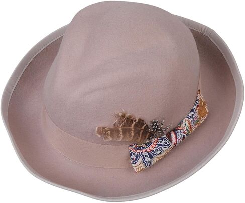 Brims Wool Hat Magicians Top Cowboy Hats Stage Headwear Theme Party Fedoras French Headwear Party Top for Women in Saudi Arabia