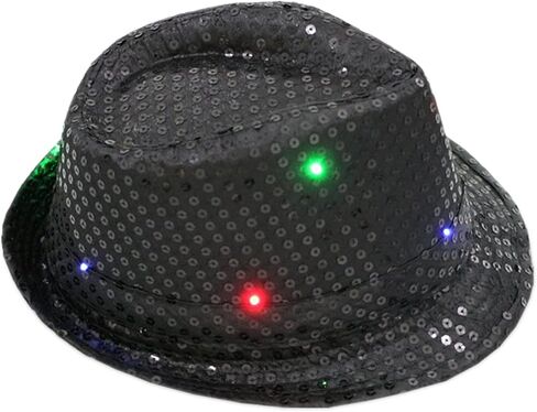 Lights Light Up Fedora Hat Themed Party Fedora Supplies Blingbling Show Dance Women in Saudi Arabia