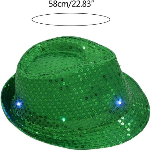 Lights Light Up Fedora Hat Themed Party Fedora Supplies Blingbling Show Dance Women in Saudi Arabia