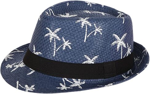 Straw Hat Fedora Beach Panama Fedora Printed Sunhat Panama in Saudi Arabia
