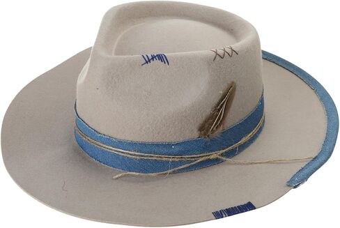 Brims Wool Panamas Hat Magicians Cowboy Stage Headwear Masquerades Party Fedoras Headpiece Cowboy for Party in Saudi Arabia