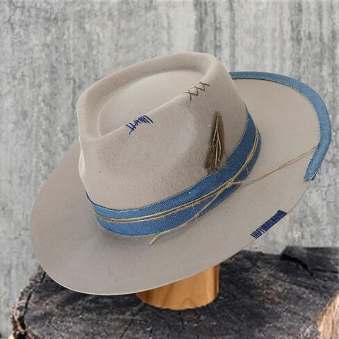 Brims Wool Panamas Hat Magicians Cowboy Stage Headwear Masquerades Party Fedoras Headpiece Cowboy for Party in Saudi Arabia