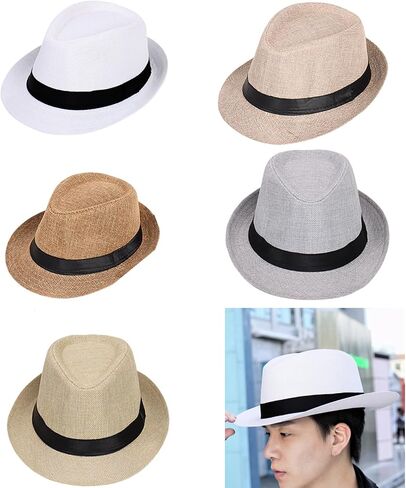 Classical Party Hat for Men Women Wedding Travel Outdoor Sun Protective Breathable Fedoras Caps for Jazzy Dance Performers in Saudi Arabia