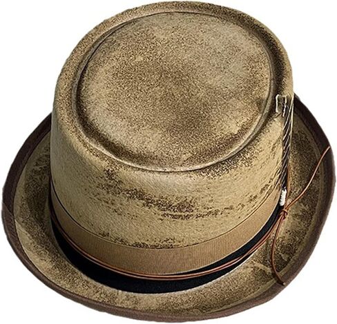 Carnivals Distressed Hat Autumn Adult with Feather Decor Festival for Adult Skin-Friendly Flat Top Fedoras Hats for Women in Saudi Arabia