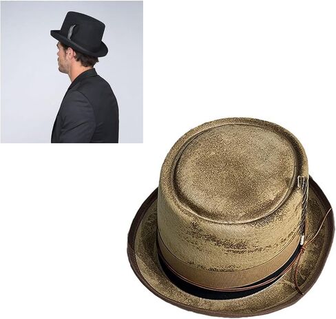 Carnivals Distressed Hat Autumn Adult with Feather Decor Festival for Adult Skin-Friendly Flat Top Fedoras Hats for Women in Saudi Arabia