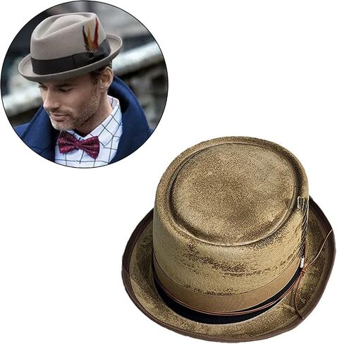 Carnivals Distressed Hat Autumn Adult with Feather Decor Festival for Adult Skin-Friendly Flat Top Fedoras Hats for Women in Saudi Arabia