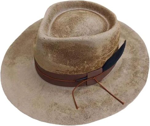 Fedoras Hat for Male Women Party Wool with Belt Roleplay Costume Cowboy HippiesHat Stage Casual in Saudi Arabia