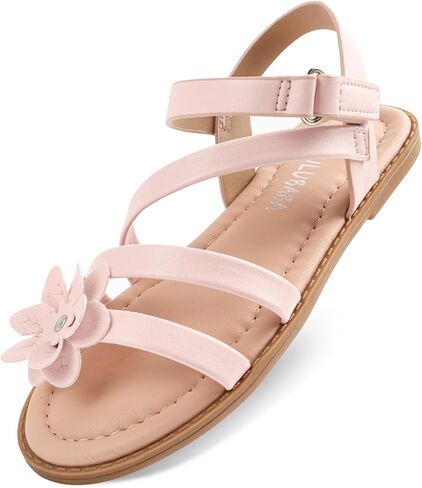 Toddler Girls Sandals Open Toe Cute Flats Dress Sandals Summer Flower Shoes for Toddler Little Kid Big Kid in Kuwait