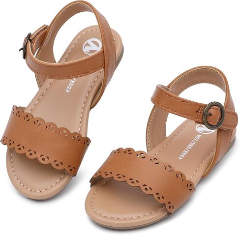 festooning Toddler Girls Sandals with Ankle Strap - Open Toe Casual Summer Beach Shoes in Saudi Arabia