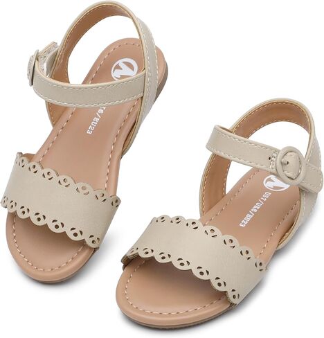 festooning Toddler Girls Sandals with Ankle Strap - Open Toe Casual Summer Beach Shoes in Saudi Arabia