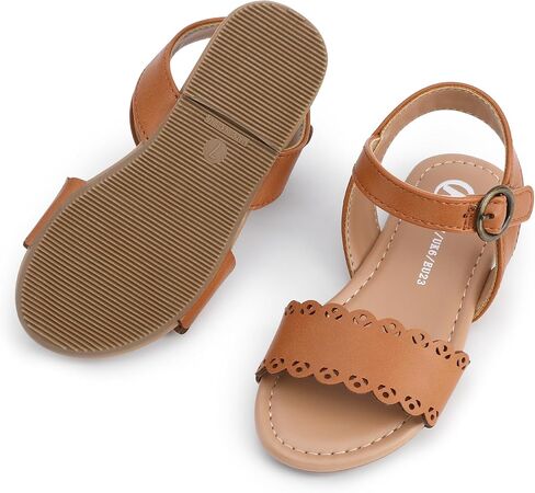 festooning Toddler Girls Sandals with Ankle Strap - Open Toe Casual Summer Beach Shoes in Saudi Arabia