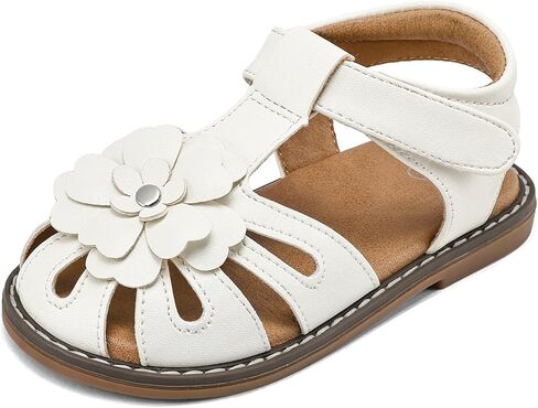 K KomForme Girls Closed-Toe Sandals Summer Flower Dress Shoes for Toddler/Little Kid in Kuwait