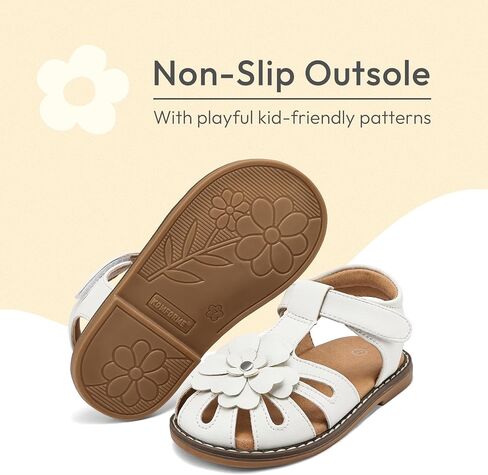 K KomForme Girls Closed-Toe Sandals Summer Flower Dress Shoes for Toddler/Little Kid in Kuwait