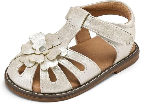 K KomForme Girls Closed-Toe Sandals Summer Flower Dress Shoes for Toddler/Little Kid in Kuwait