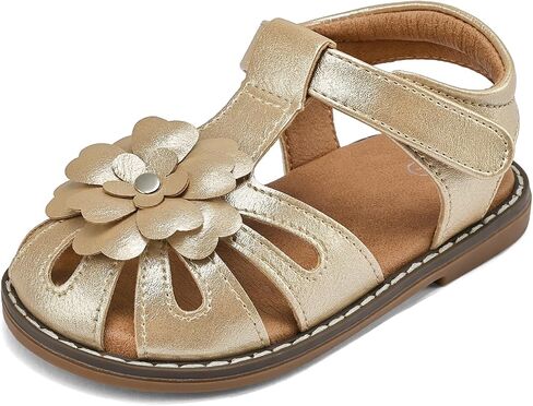 K KomForme Girls Closed-Toe Sandals Summer Flower Dress Shoes for Toddler/Little Kid in Kuwait