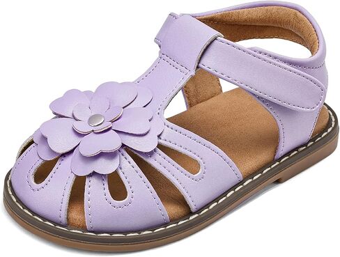 K KomForme Girls Closed-Toe Sandals Summer Flower Dress Shoes for Toddler/Little Kid in Kuwait