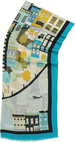 Kate Spade Womens NYC Map Oblong Scarf, Stylish Fashion Accessory for Women in Kuwait
