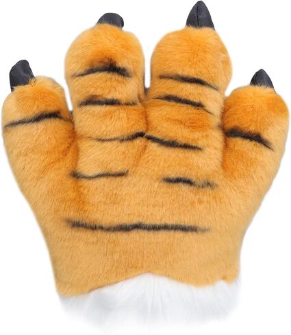 Animal Claw Gloves Cartoon Animal Paws Gloves Plush Paws Mittens Cute Plush Warm Soft Washable for Kids Halloween Christmas Role Play Storytelling Daily Wear (Yellow) in Saudi Arabia