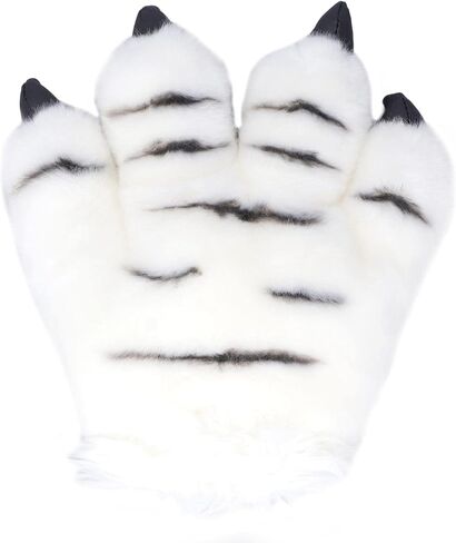 Animal Claw Gloves Cartoon Animal Paws Gloves Plush Paws Mittens Cute Plush Warm Soft Washable for Kids Halloween Christmas Role Play Storytelling Daily Wear (Yellow) in Kuwait