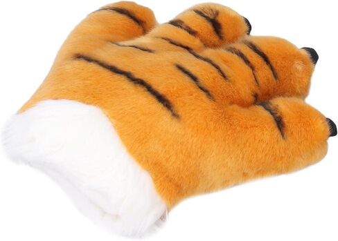 Animal Claw Gloves Cartoon Animal Paws Gloves Plush Paws Mittens Cute Plush Warm Soft Washable for Kids Halloween Christmas Role Play Storytelling Daily Wear (Yellow) in Saudi Arabia
