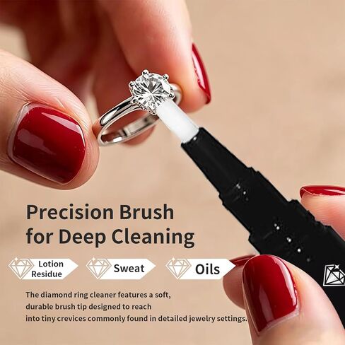 4Pcs Jewelry Cleaner Pen, Diamond Ring Cleaner Pen with Soft Brush,Compact and Portable for Travel, Jewelry Cleaner Solution Kit For Engagement Rings, Diamonds, Gold, Silver,Earring and Necklace in Saudi Arabia