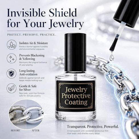 7ml Jewelry Protective Coating & Sealant – Long-Lasting Tarnish Protection, Shields Against Oxidation & Wear, Preserves Sparkle for Metals & Gemstones in Saudi Arabia