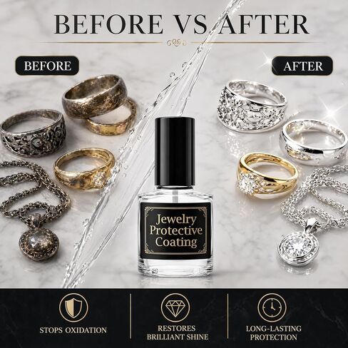 7ml Jewelry Protective Coating & Sealant – Long-Lasting Tarnish Protection, Shields Against Oxidation & Wear, Preserves Sparkle for Metals & Gemstones in Saudi Arabia