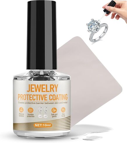 10ML Jewelry Protective Coating, Transparent Jewelry Sealant, Prevent Oxidation Traceless Long-Lasting Protection Creates Protective Barrier Between Skin and Metal for Earrings Rings Bracelets in Saudi Arabia