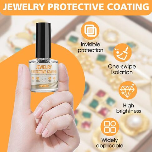10ML Jewelry Protective Coating, Transparent Jewelry Sealant, Prevent Oxidation Traceless Long-Lasting Protection Creates Protective Barrier Between Skin and Metal for Earrings Rings Bracelets in Saudi Arabia