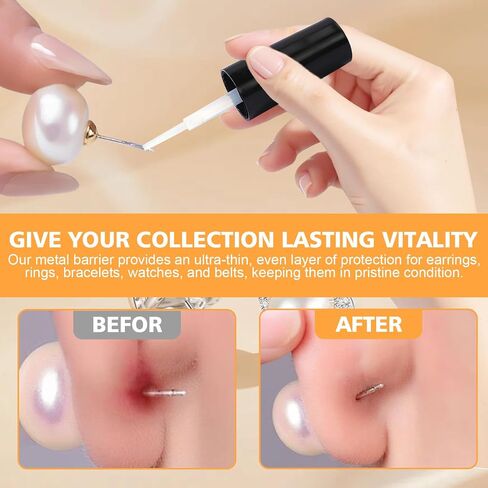 10ML Jewelry Protective Coating, Transparent Jewelry Sealant, Prevent Oxidation Traceless Long-Lasting Protection Creates Protective Barrier Between Skin and Metal for Earrings Rings Bracelets in Saudi Arabia