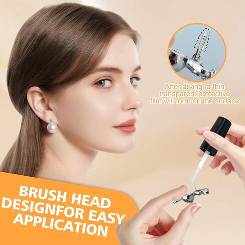 10ML Jewelry Protective Coating, Transparent Jewelry Sealant, Prevent Oxidation Traceless Long-Lasting Protection Creates Protective Barrier Between Skin and Metal for Earrings Rings Bracelets in Saudi Arabia
