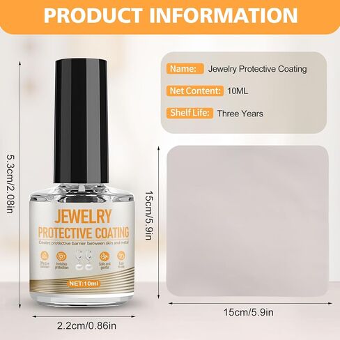 10ML Jewelry Protective Coating, Transparent Jewelry Sealant, Prevent Oxidation Traceless Long-Lasting Protection Creates Protective Barrier Between Skin and Metal for Earrings Rings Bracelets in Saudi Arabia