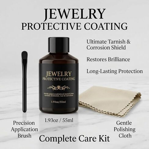 55ml Jewelry Protective Coating – Anti-Tarnish & Scratch-Resistant Coating for Silver & Gold, Restores Shine with Long-Lasting Oxidation Barrier, Maintain Brilliant Luster in Saudi Arabia