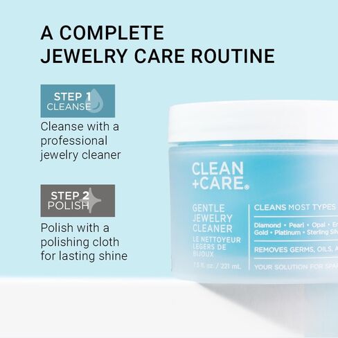 Gentle Jewelry Cleaner – Safe, Ammonia-Free Professional Jewelry Cleaning Solution for Rings, Necklaces, Bracelets, Earrings & Watches – Gold, Silver, Diamond Care in Saudi Arabia