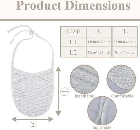 5 Pack Tracheostomy Cover with Trach Ties, Adjustable Breathable Neck Stoma Protector for Tracheal Tracheotomy Care, Fit Laryngectomy and Tracheotomy Supplies (White, Large) in Kuwait
