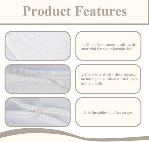5 Pack Tracheostomy Cover with Trach Ties, Adjustable Breathable Neck Stoma Protector for Tracheal Tracheotomy Care, Fit Laryngectomy and Tracheotomy Supplies (White, Large) in Kuwait