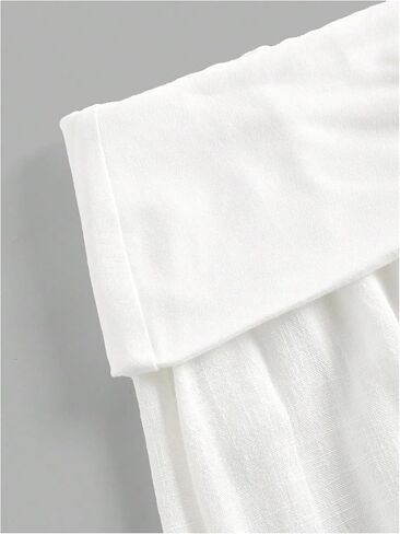 Verdusa Girl's Linen Pants Wide Leg Fold Over Pants Casual Trousers Resort Travel Outfits in Kuwait
